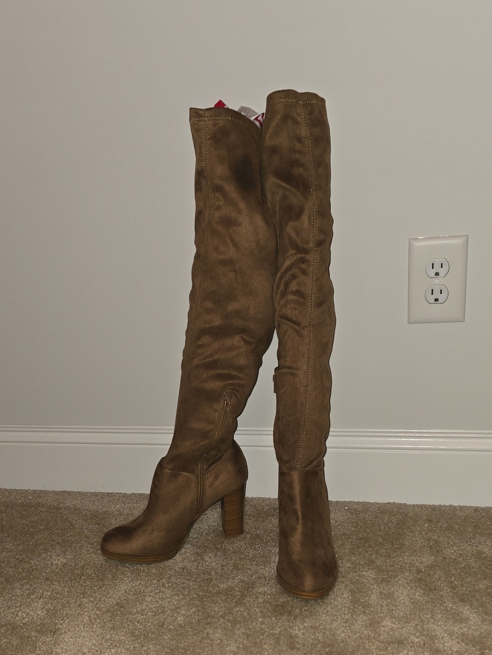 Brown Over-the-Knee Block Boots - Women